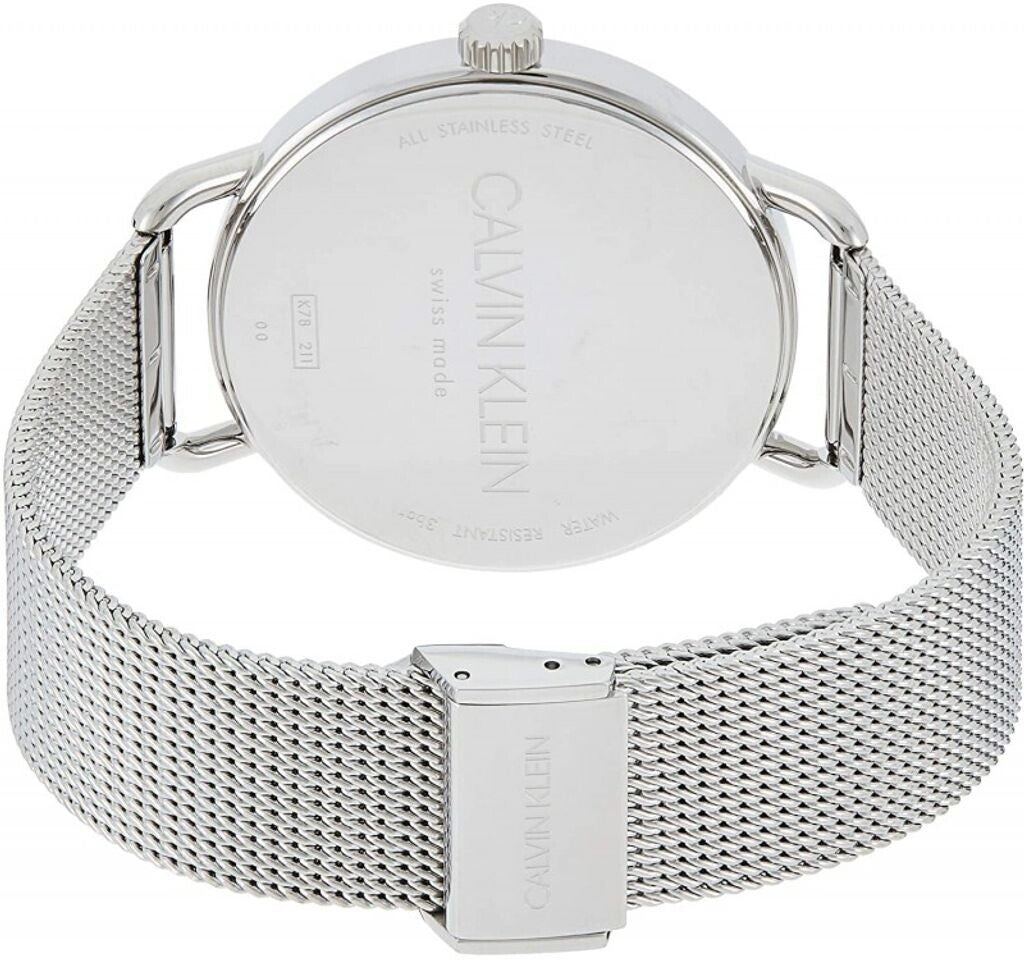 Montre pour homme Calvin Klein Even Noir Argent Swiss Made (K7B21121)