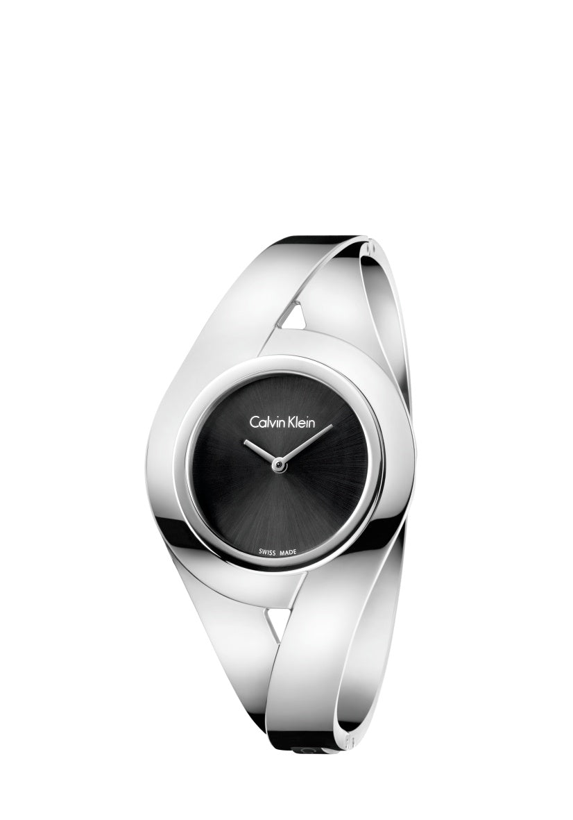 Calvin Klein Sensual Damenuhr Silber Schwarz Swiss Made (K8E2S111)