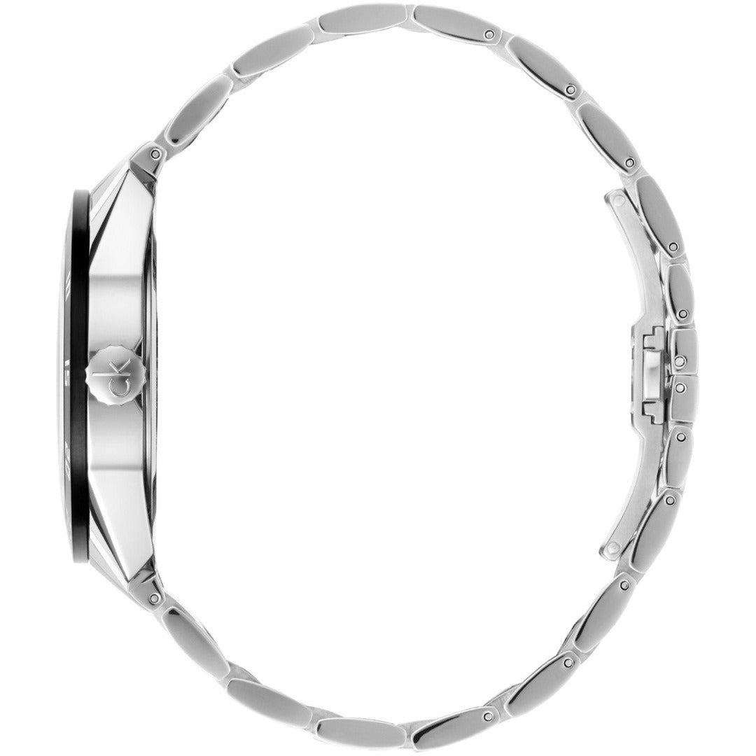 CALVIN KLEIN Quarz Herrenarmbanduhr mit schwarzem Ziffernblatt