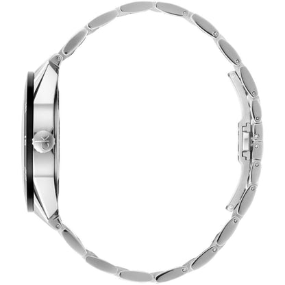 CALVIN KLEIN Quarz Herrenarmbanduhr mit schwarzem Ziffernblatt