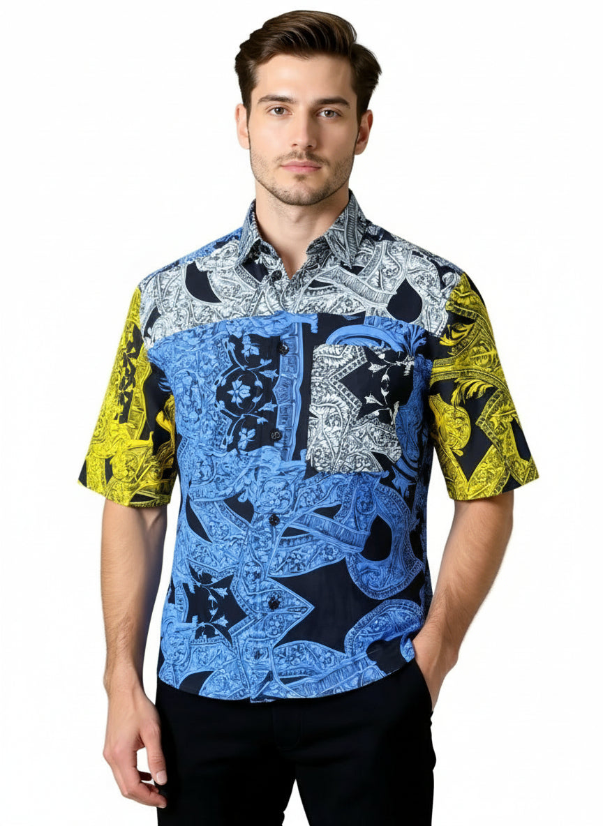 Versace CAMICIE TESSUTO nero-bianco Hemd