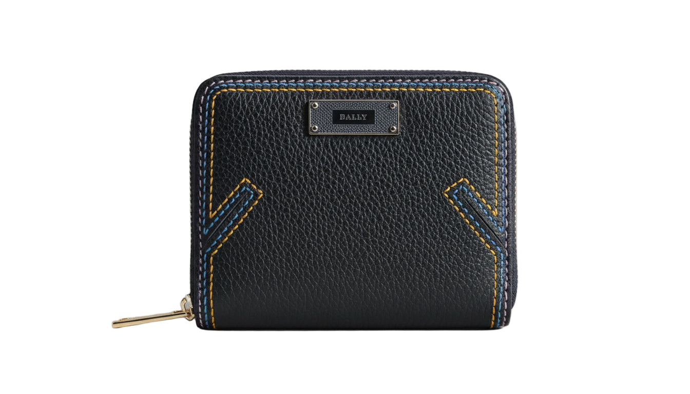 Bally Lafton Suzy Damen Geldbörse in Schwarz mit Reißverschluss und mehreren Kartenfächern, elegante Lederbörse.