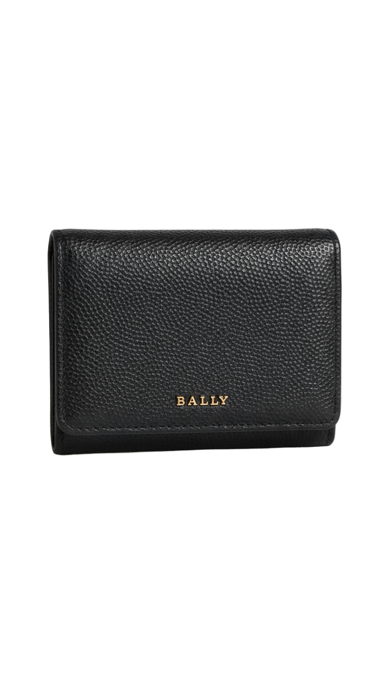 Schwarze Bally Lottie Damen Geldbörse aus Leder mit Reißverschluss und Kartenfächern, elegante Accessoire für Frauen