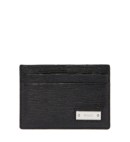 Schwarzes Bally Bhar Kartenetui aus Kalbsleder mit eleganter, glatter Oberfläche, ideal für Karten und Kartenfächer.