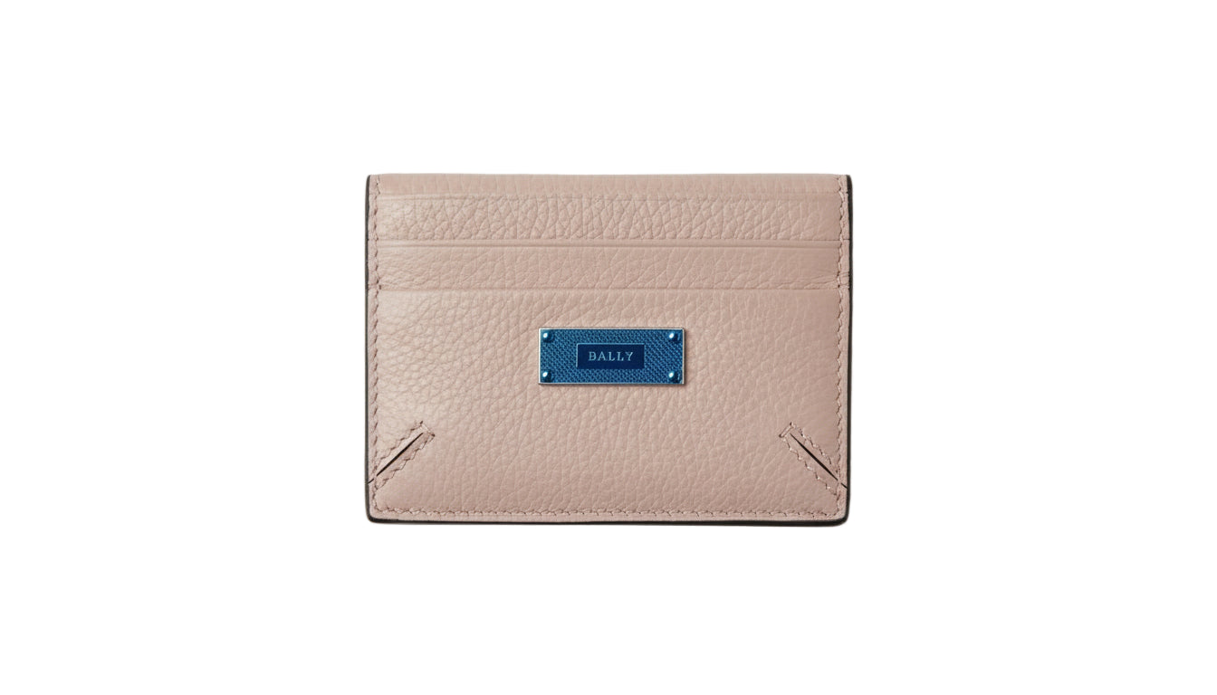 Schwarzes Bally Lalder Suzy Kartenetui aus Leder, bifold Design, zeigt Kartenfächer und elegantes Lederfinish.