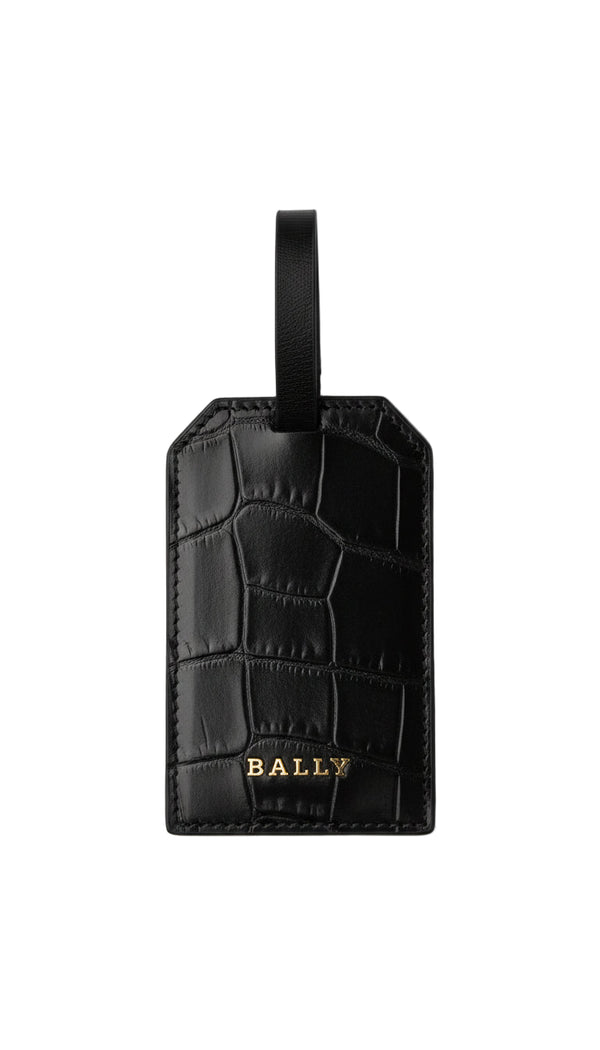 Bally Labby Gepäckanhänger Leder Schwarz