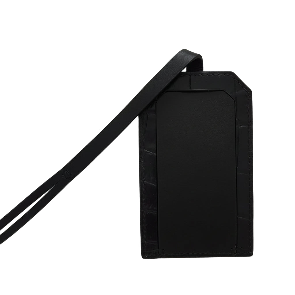 Bally Labby Leder-Gepäckanhänger in Schwarz, eleganter Kofferanhänger aus hochwertigem Leder für Reisegepäck
