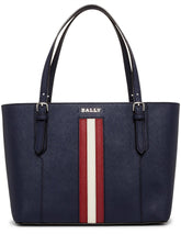 Bally Supra Damenhandtasche aus Leder in Marineblau, elegante Damentasche mit stilvollem Design und praktischen Tragegriffen