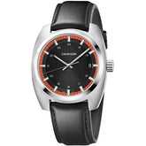 Calvin Klein Achieve Herrenuhr 43mm mit Schweizer Uhrwerk, Edelstahlarmband und schwarzem Zifferblatt.