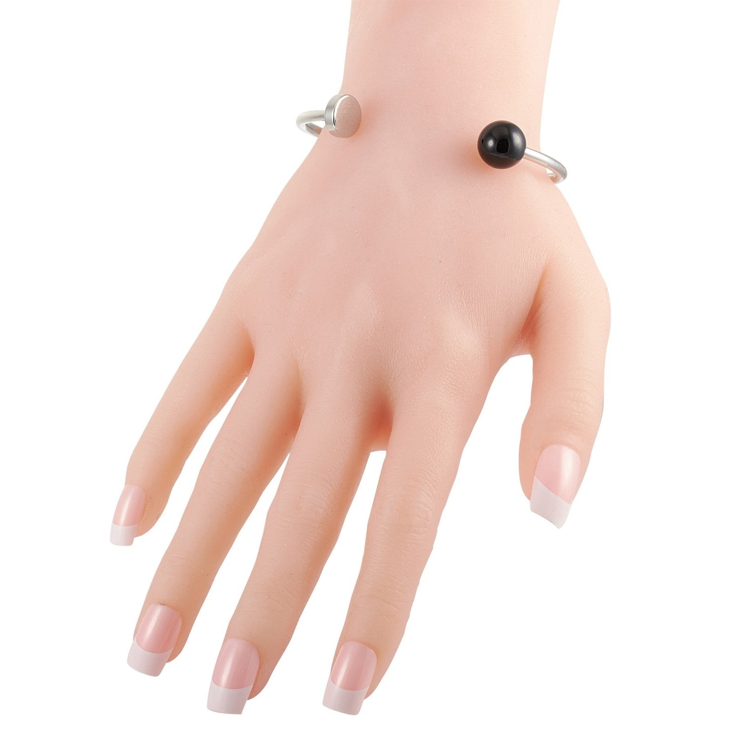 Calvin Klein Bubbly Damen-Armband aus Edelstahl mit Onyx in Schwarz, elegantes Schmuckstück für Damen, L-Größe