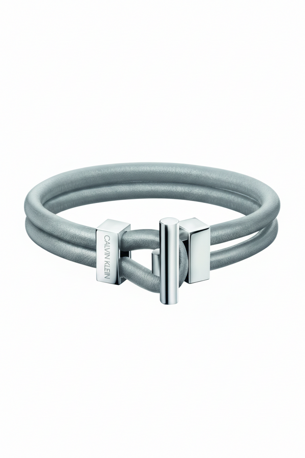 Calvin Klein Anchor Armband Unisex Leder Grau