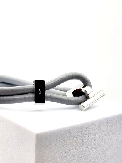 Calvin Klein Anchor Armband aus Edelstahl und Leder, unisex, silberfarben, mit Anker-Design, für Herren und Damen.