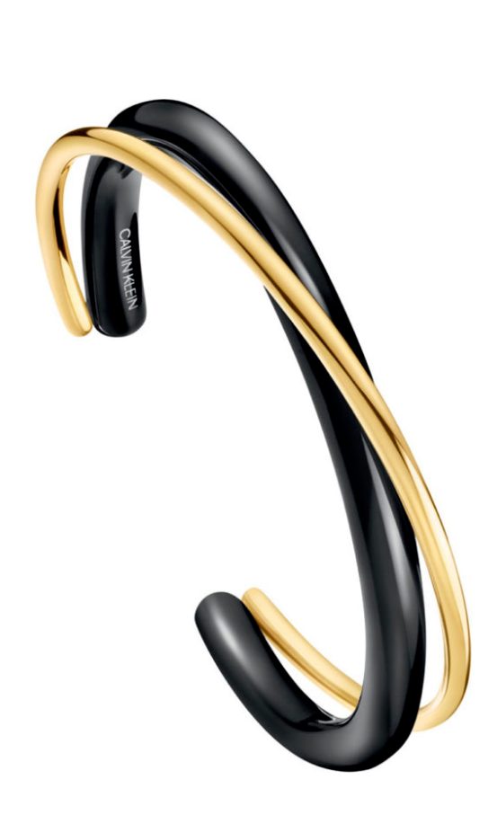 Calvin Klein Double-Armband für Damen aus Edelstahl in Gold und Schwarz, elegantes Schmuckstück mit modernem Design