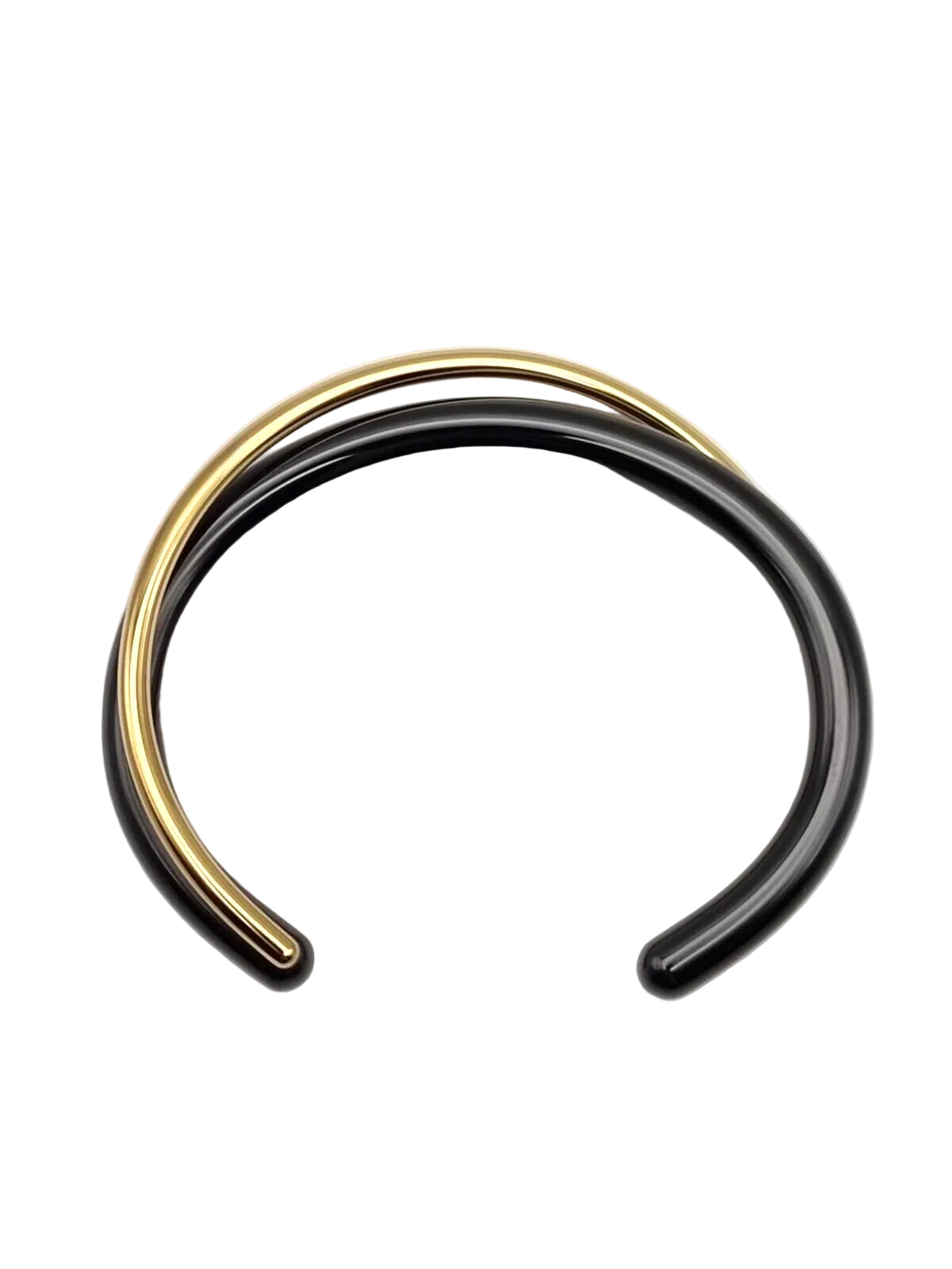 Calvin Klein Damen-Armband aus Edelstahl, doppelt, gold-schwarz, elegantes Design, M-Größe, modisches Schmuckstück