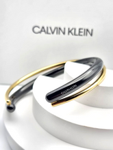 Calvin Klein Damen-Armband aus Edelstahl in Gold und Schwarz, Double-Armreif im eleganten Design, Größe M