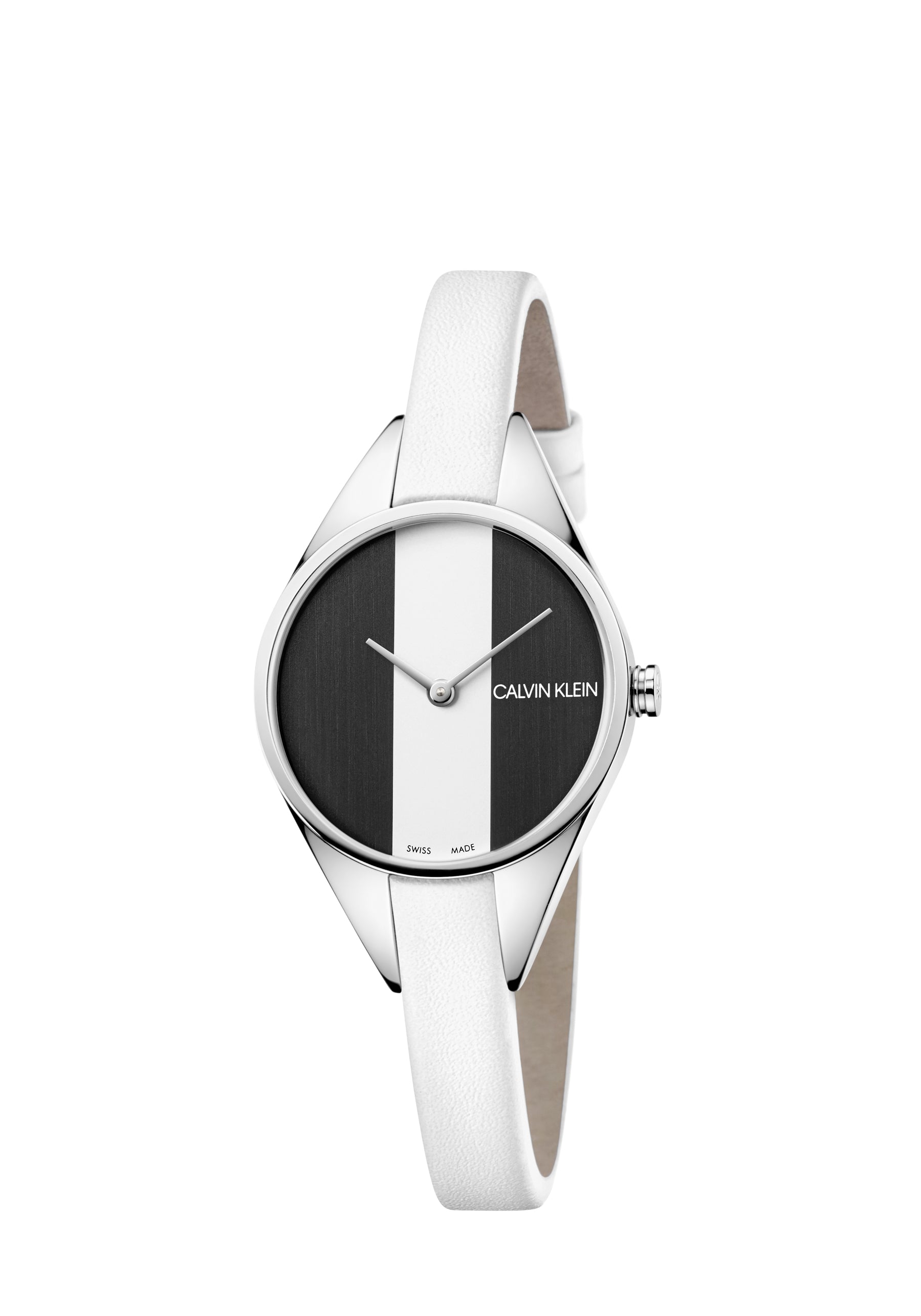 Calvin Klein Rebel Damenuhr, 29mm Quarzuhr mit silbernem Armband und Zifferblatt, Swiss Made, elegantes Design