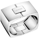 Calvin Klein Damen Armreif aus Messing in Gold, XS, mit schlichtem Design auf weißem Hintergrund