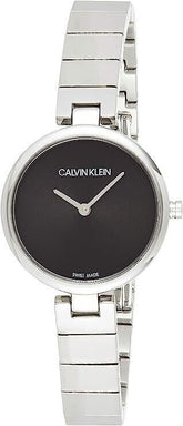Calvin Klein Damenuhr Classic mit schwarzem Armband und 28mm Gehäuse, Swiss Made, Quarzuhr, elegante Damenarmbanduhr