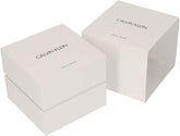 Calvin Klein Infinite Herrenuhr Automatikuhr 42mm Swiss Made, schwarzes Zifferblatt und Edelstahlarmband sichtbar