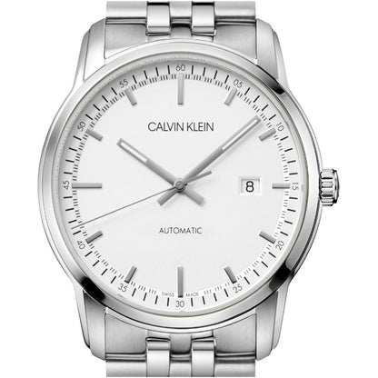 Calvin Klein Infinite Automatikuhr für Herren, 42 mm, Swiss Made, Edelstahlarmband, elegantes Design, sichtbar mit Zifferblatt und Armband