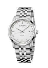 Calvin Klein Classic Herrenuhr 42mm Automatikuhr mit Edelstahlarmband, Swiss Made, modernes Design, Zifferblatt und Datum.