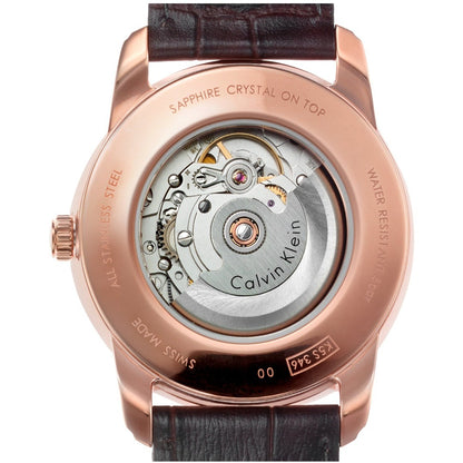 Calvin Klein Infinite Automatikuhr 42mm Swiss Made, Edelstahlarmband und dunkles Zifferblatt, elegante Herrenuhr.