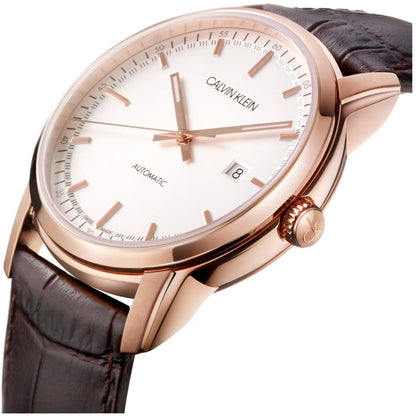 Calvin Klein Infinite Automatikuhr, 42mm, Swiss Made, Edelstahlgehäuse, schwarzes Zifferblatt, stilvolle Herrenuhr