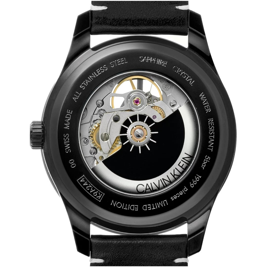 Calvin Klein Swing Herrenuhr, 41mm Automatikuhr mit Swiss Made Uhrwerk, Edelstahlarmband, modernes Design