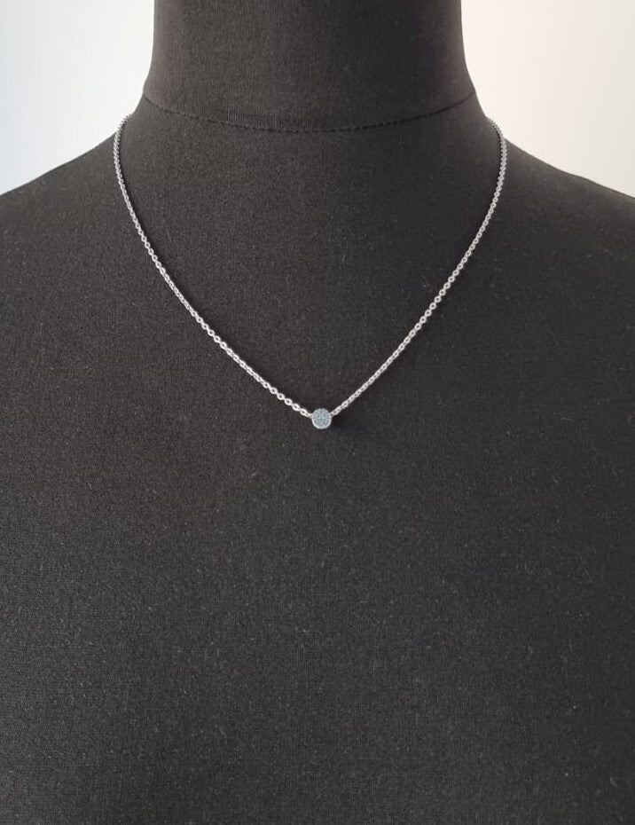 Calvin Klein Brilliant Damen-Halskette aus Edelstahl mit blauen Charms und Anhänger, elegante Schmuckkette für Damen
