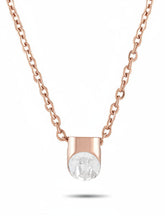 Calvin Klein Brilliant Damen Halskette aus Edelstahl mit Roségold-Charme und Anhänger, elegantes Schmuckstück für Damen.