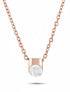 Calvin Klein Brilliant Damen Halskette aus Edelstahl mit Roségold-Charme und Anhänger, elegantes Schmuckstück für Damen.