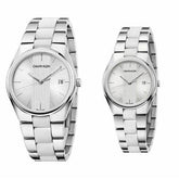 Calvin Klein Contra Herrenuhr mit 40mm Gehäuse, silbernem Zifferblatt und Quarzwerk, Swiss Made, stilvolle Herrenarmbanduhr