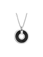 Calvin Klein Damenkette Spellbound aus schwarzem Edelstahl, elegante Halskette für Damen, stilvoll und modern.