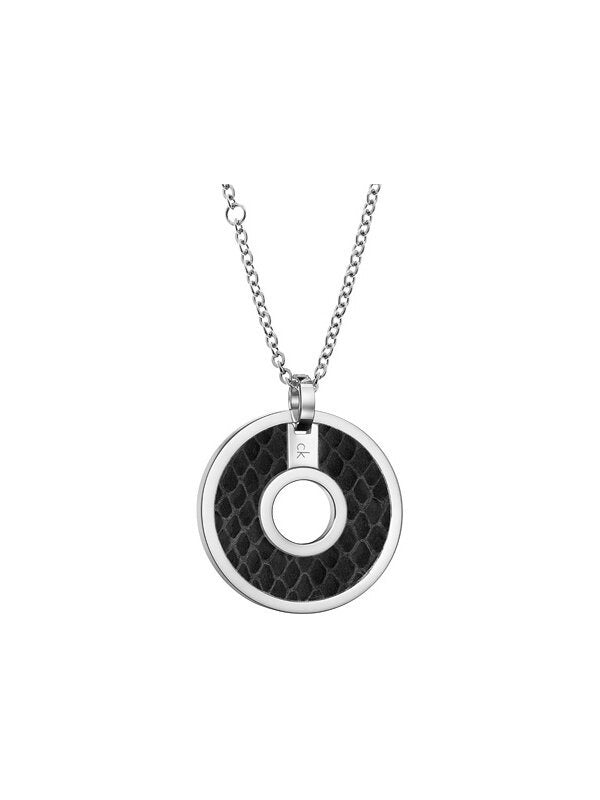 Calvin Klein Damenkette Spellbound aus schwarzem Edelstahl, elegante Halskette für Damen, stilvoll und modern.