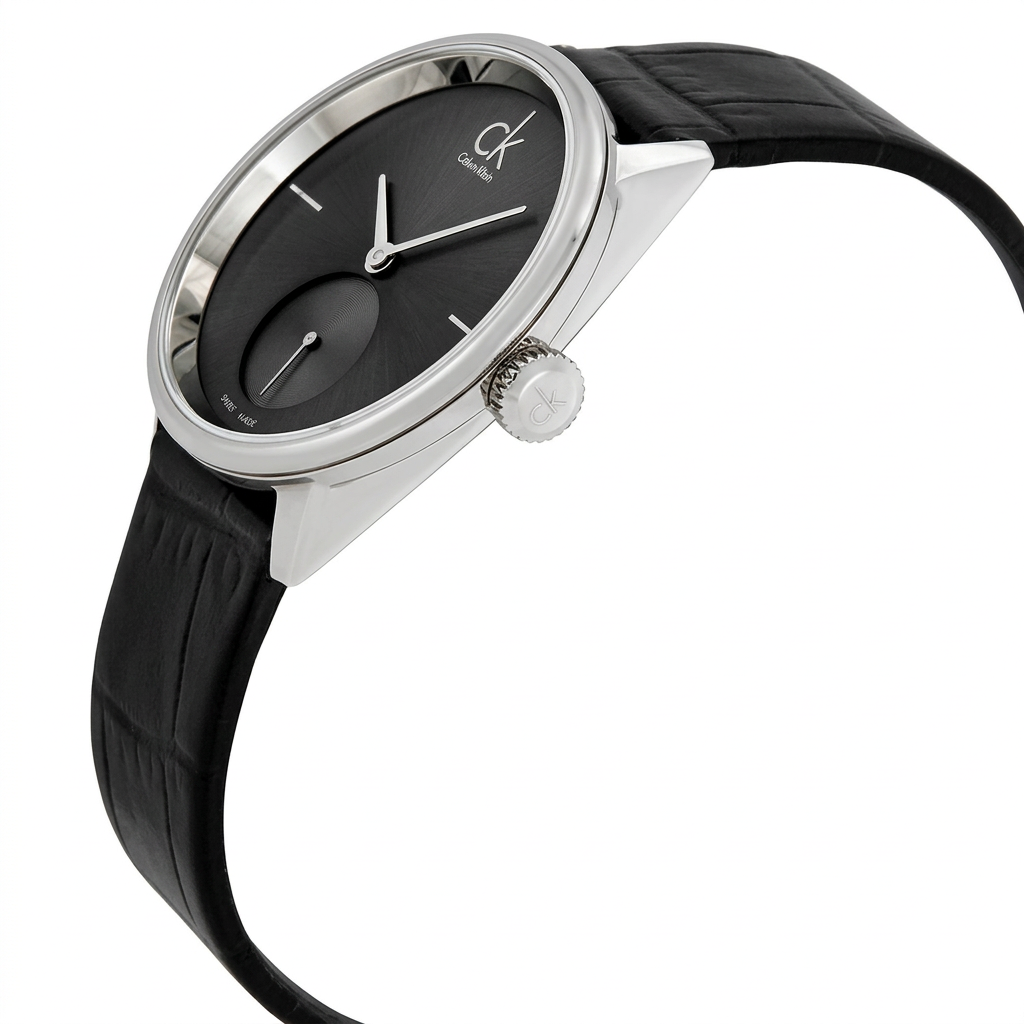 Montre pour femme Calvin Klein Accent Argent Noir Swiss Made (K2Y231C3)