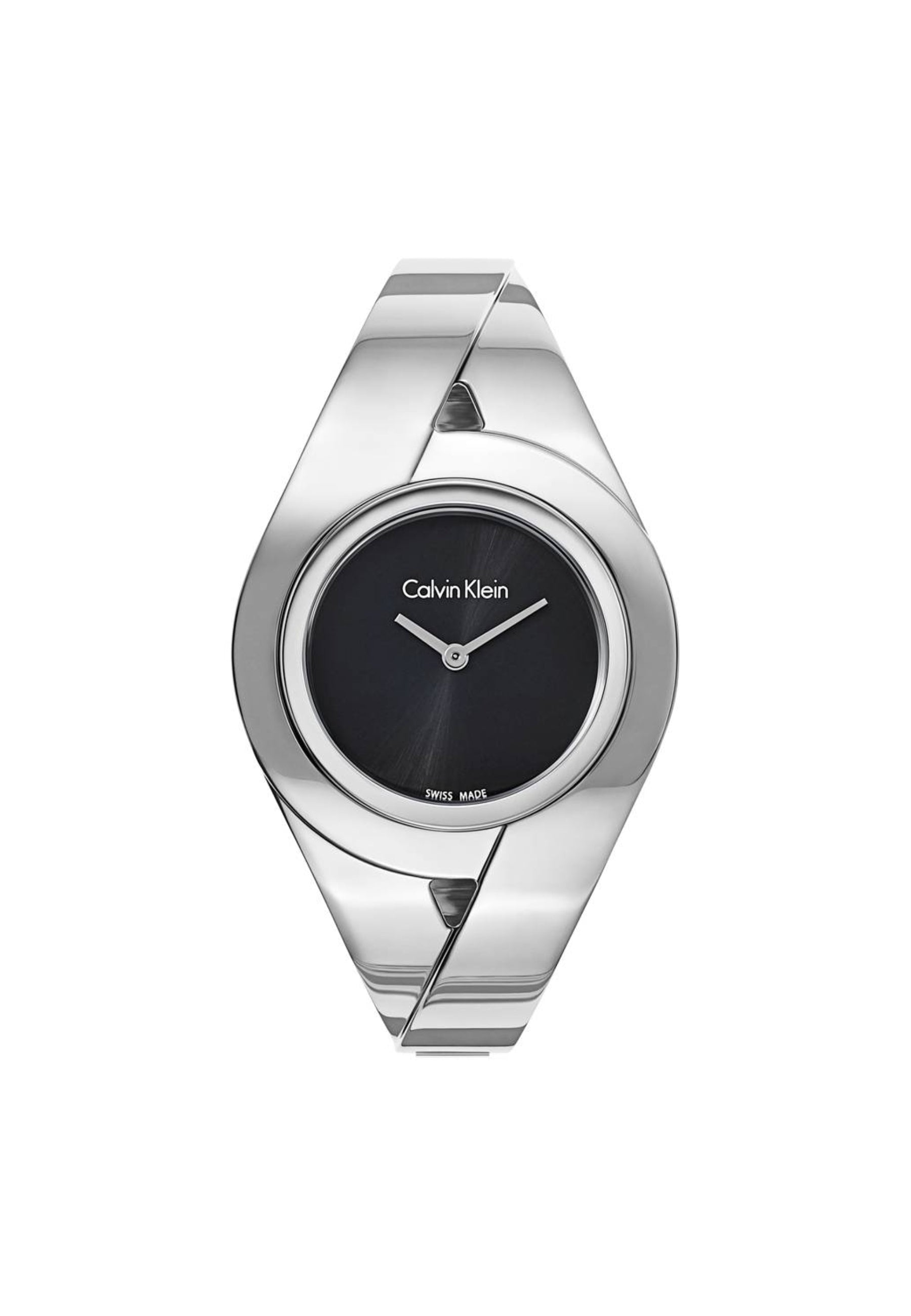 Calvin Klein Damenuhr Quarz Swiss Made mit silbernem Zifferblatt und Edelstahlarmband, elegante Damenuhr für jeden Anlass