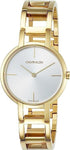Calvin Klein Cheers Damenuhr mit 32mm Quarzuhrwerk, silbernem Zifferblatt und Edelstahlarmband, Swiss Made.