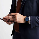Calvin Klein Posh Herren-Chronograph mit 42mm Edelstahlgehäuse, blauer Zifferblatt und Quarzwerk, Swiss Made
