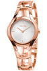 Calvin Klein Damenuhr Classic mit 32mm Gehäuse, silbernem Zifferblatt und roségoldem Armband, Swiss Made, Quarzuhr