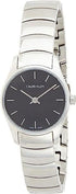 Calvin Klein Damenuhr Classic mit 24mm Gehäuse, schwarzes Zifferblatt und Edelstahlarmband, Swiss Made, elegante Damenuhr