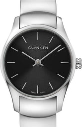 Calvin Klein Damenarmbanduhr Classic mit 24mm Gehäuse, schwarzes Zifferblatt, Swiss Made, Quarzwerk, elegantes Design