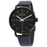 Calvin Klein Even Herrenuhr mit 42mm Gehäuse, Quarzwerk und blauem Zifferblatt, Swiss Made.