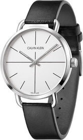 Calvin Klein Even Herrenuhr mit 42mm Gehäuse, silbernes Zifferblatt, Swiss Made, Unisex-Uhr, Quarzwerk