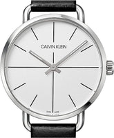 Calvin Klein Even Herrenuhr mit 42mm Gehäuse, silbernes Zifferblatt und Quarzwerk, Swiss Made, Unisex-Design