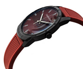 Calvin Klein Evidence Herrenuhr mit 42mm Gehäuse, rotem Zifferblatt, Quarzwerk und Swiss Made, stilvolle Männeruhr