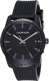 Calvin Klein Evidence Herrenuhr mit 42mm Quarzwerk, schwarzem Zifferblatt und Edelstahlarmband, Swiss Made, stilvolles Design