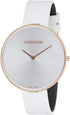 Calvin Klein Full Moon Damenuhr mit silbernem Zifferblatt und 42mm Gehäuse, Swiss Made, elegante Damenarmbanduhr