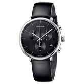Calvin Klein High Noon Herren-Chronograph, schwarze Quarzuhr mit 44mm Gehäuse, Swiss Made, stilvolles Design