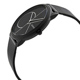 Calvin Klein Minimal Herrenuhr mit 40mm Gehäuse, schwarzem Zifferblatt und Schweizer Uhrwerk, elegantes Design für Männer