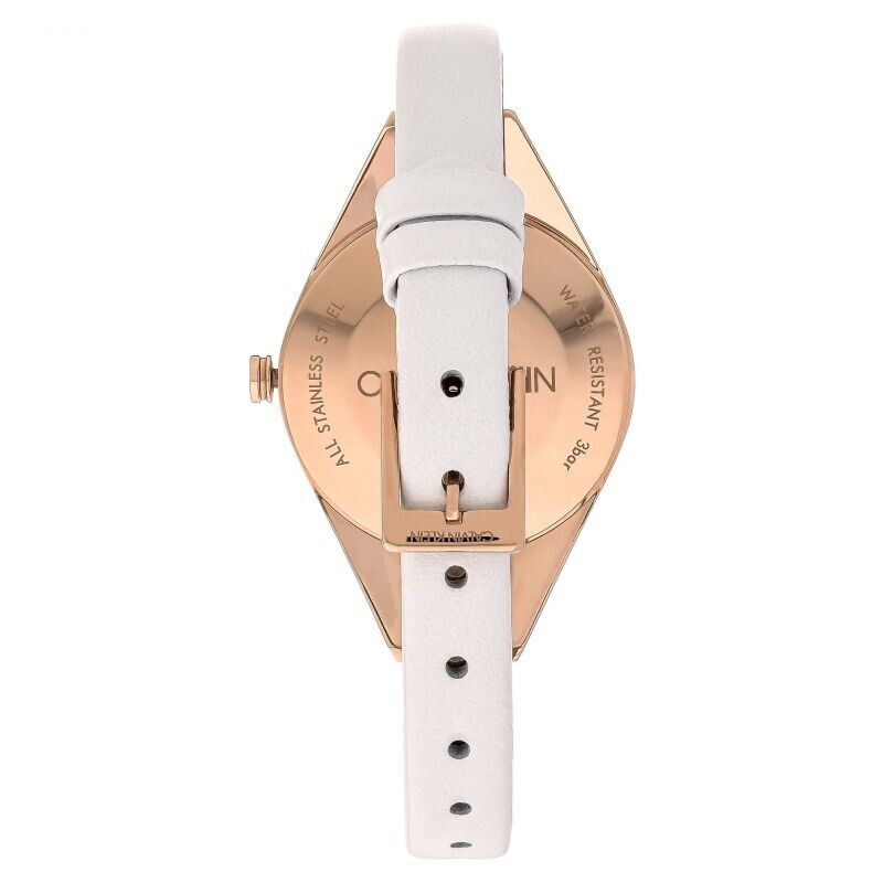 Calvin Klein Rebel Damenuhr mit 29mm Gehäuse, silbernem Zifferblatt, Quarzwerk, Swiss Made, elegante Damenarmbanduhr